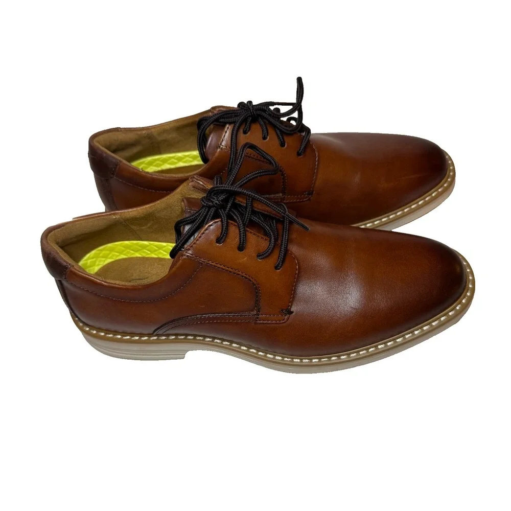 Florsheim Norwalk Plain Toe Lace Up Oxford Comfort Shoes Men Cognac Old Money 7M